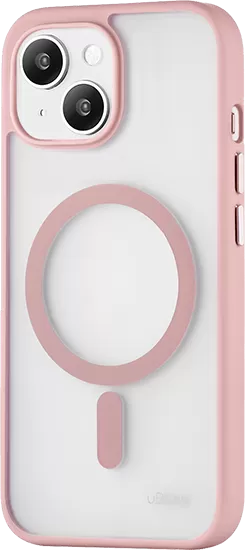 Чехол защитный uBear Cloud Mag Case, iPhone 15, MagSafe, усиленный, розовый